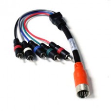 EZ Pull Orange Male to 5 RCA (RGB Component Video and Stereo Audio) Male Adapter Cable 1 foot
