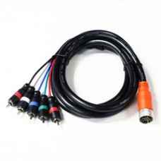 EZ Pull Orange Male to 5 RCA (RGB Component Video and Stereo Audio) Male Adapter Cable 6 foot