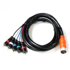 EZ Pull Orange Male to 5 RCA (RGB Component Video and Stereo Audio) Male Adapter Cable 10 foot