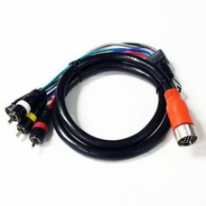 EZ Pull Orange Male to 3 RCA and S-Video (Composite Video, Stereo Audio and MiniDin4) Male Adapter Cable 3 foot