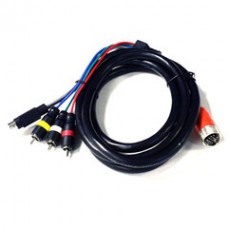 EZ Pull Orange Male to 3 RCA and S-Video (Composite Video, Stereo Audio and MiniDin4) Male Adapter Cable 6 foot