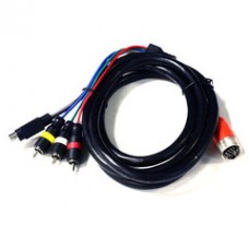 EZ Pull Orange Male to 3 RCA and S-Video (Composite Video, Stereo Audio and MiniDin4) Male Adapter Cable 10 foot