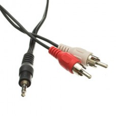 3.5mm Stereo to RCA Audio Cable, 3.5mm Stereo Male to Dual RCA Male (Right and Left), 1 foot