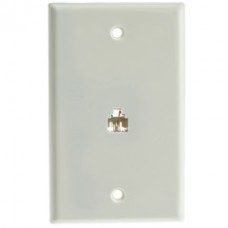 2 Line Telephone Wall Plate, White, RJ11, 4 Conductor