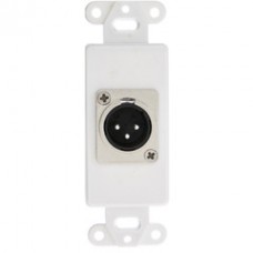 Decora Wall Plate Insert, White, XLR Male to Solder Type