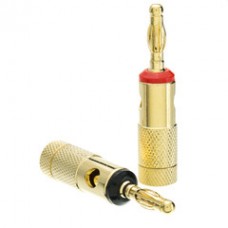 Banana Plug for Speaker Cable, Brass, Black and Red, 2 Piece
