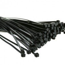 Nylon Cable Tie, Black, 18 pound weight limit, 100 Pieces, 8 inch
