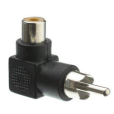 RCA Right Angle Adapter, RCA Female to RCA Male, 90 Degree Elbow