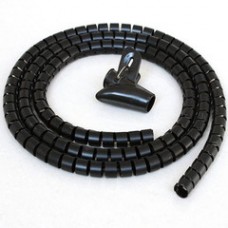 5ft Split Loom Cable Wrap, Black, 25mm diameter, Cable Management Wraps with Tool