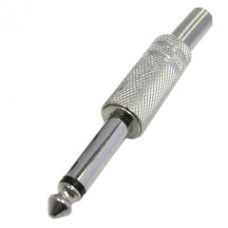 1/4 inch Male Mono Connector, Solder Type, Metal
