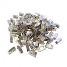 Shielded Cat6 RJ45 Crimp Connectors for Solid and Stranded Cable, 8P8C, 100 Pieces