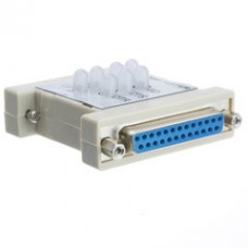 Serial Mini Tester, DB25 Male to DB25 Female, Clear LEDs
