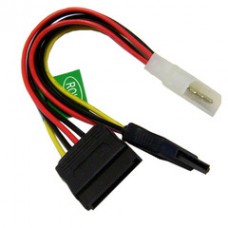Molex to SATA Power Y Cable, 4 Pin Molex Male to Dual Serial ATA Female, 6 inch
