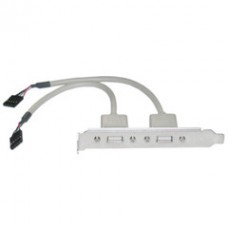 USB PC Expansion Slot Cover, Dual USB Type A Female Ports to Board Header
