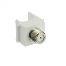 Keystone Insert, White, F-pin Coaxial Connector, F-pin Female Coupler