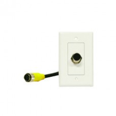 EZ Pull Audio/Video Wall Plate, Yellow Male to Yellow Female Junction