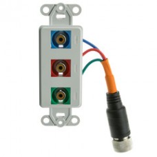EZ Pull Audio/Video Wall Plate, Orange Male to Component Video (3 RCA Female, RGB) Converter