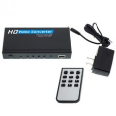 VGA or Component Video Plus 3.5mm Stereo Audio to HDMI Converter/Upscaler, HD15 or 3 RCA Female (RGB) and 3.5 mm Female to HDMI Female