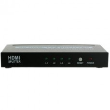 HDMI Amplified Splitter, 4 way, 1x4, HDMI High Speed with Ethernet, Metal Housing