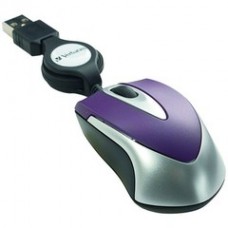 Mini Optical Travel Mouse, USB, Purple