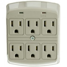 Surge Protector, 6 Outlet, MOV 370 Joules