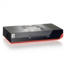 8 Port 10/100 Fast Ethernet Switch, Black with Red Trim