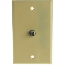 TV Wall Plate with 1 F-pin Coupler, Ivory