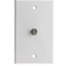 TV Wall Plate with 1 F-pin Coupler, White