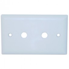 Wall Plate, 2 holes for F-pin Connectors, White