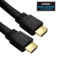 Flat HDMI Cable, High Speed with Ethernet, HDMI Male, CL2 rated, 6 foot
