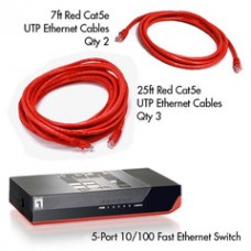 Cat5e 10/100 Home/Office Networking Starter Kit (Red)