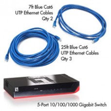Cat6 Gigabit Home Networking Starter Kit (Blue)