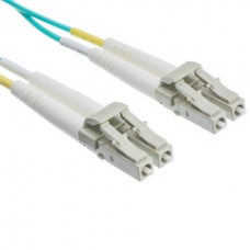 Plenum 10 Gigabit Aqua Fiber Optic Cable, LC / LC, Multimode, Duplex, 50/125, 1 meter (3.3 foot)