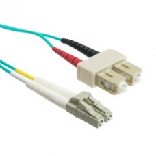 10 Gigabit Aqua Fiber Optic Cable, LC / SC, Multimode, Duplex, 50/125, 15 meter (49.2 foot)
