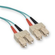 10 Gigabit Aqua Fiber Optic Cable, SC / SC, Multimode, Duplex, 50/125, 1 meter (3.3 foot)