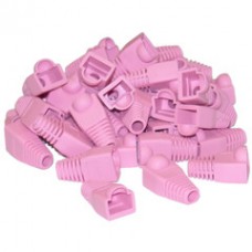 RJ45 Strain Relief Boots, Pink, 50 Pieces Per Bag