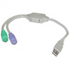 USB to PS/2 Active Adapter, USB Type A Male to 2 PS/2 Female (Keyboard and Mouse)